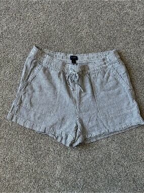 J. Crew Railroad Striped linen-blend Drawstring Women's Shorts